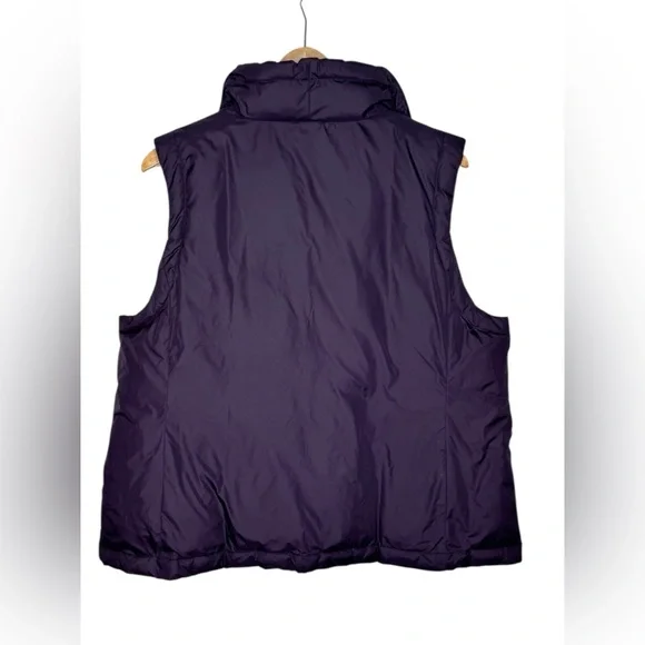 Eileen Fisher Down Nylon Full Zip Puffer Vest XL Eggplant - Picture 5 of 8